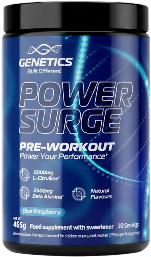 Power Surge Pre-Workout tub — Blue Raspberry